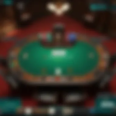 Digital poker table with virtual cards