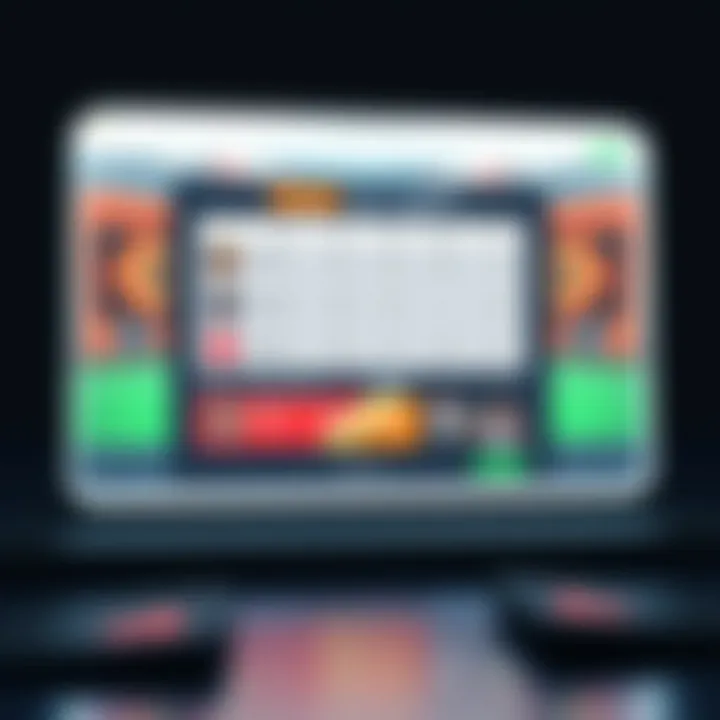 User Interface of a Popular Betting Application Close-up of a smartphone displaying an online betting app.