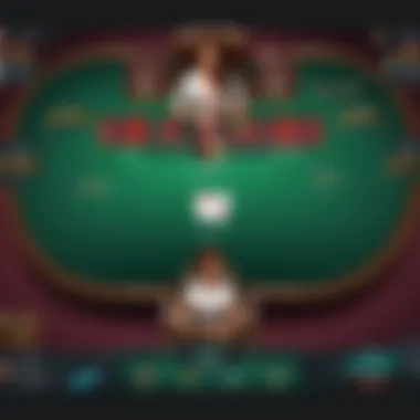 A digital representation of online poker gameplay