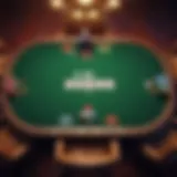 A vibrant poker table with players engaged in a game