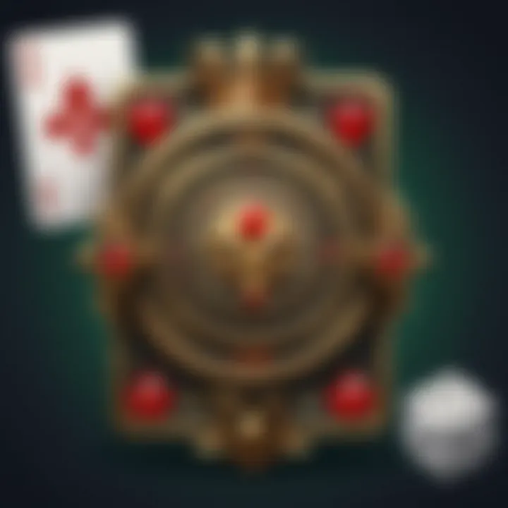 Illustration depicting a royal flush hand in poker