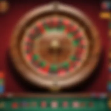 Illustration of a virtual roulette wheel spinning in an Ohio online casino