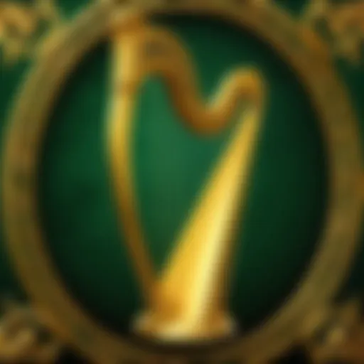 Golden Celtic Harp Symbol