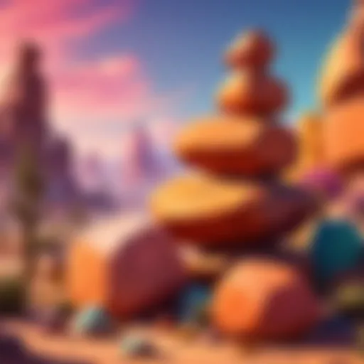 Vibrant Stacked Boulders in Desert Landscape