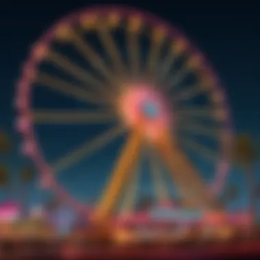 Silhouettes of visitors enjoying the view from the Observation Wheel cabins