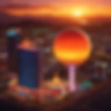 Gorgeous sunset over Stratosphere Casino