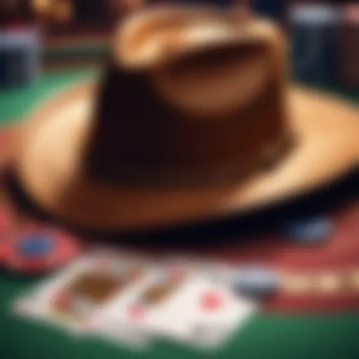 Texan Cowboy Hat on Poker Table