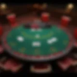 Close-up of a blackjack table featuring side bet options