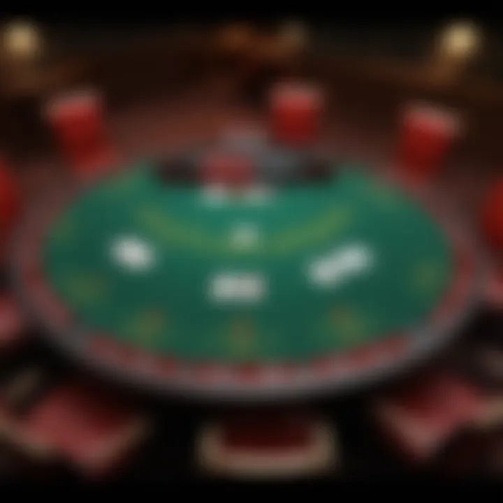 Close-up of a blackjack table featuring side bet options