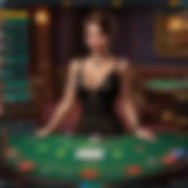 A player making a strategic decision at an online blackjack game