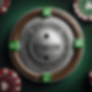 Close-up of poker chips with silver accents symbolizing a silver strike