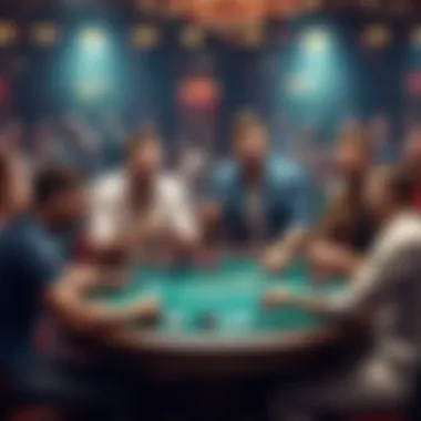 Excited poker players celebrating a winning hand