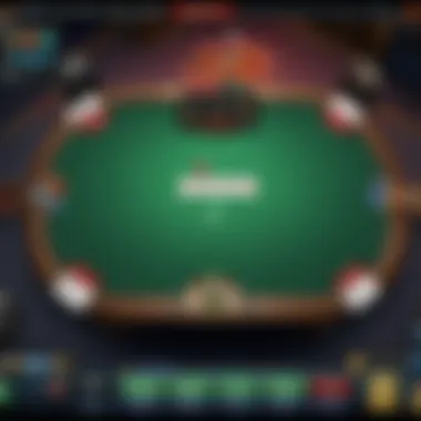 Artistic representation of a virtual poker table on World Poker Club