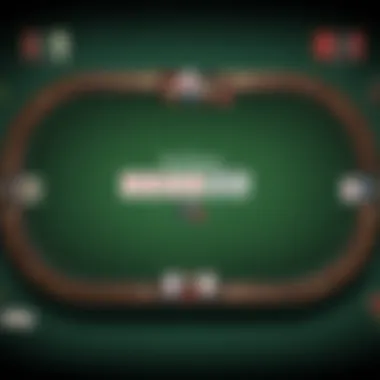 Artistic representation of a poker table with WSOP app logo