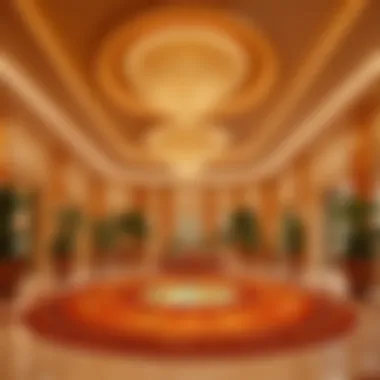 Elegant interior design of Wynn Hotel's luxurious lobby